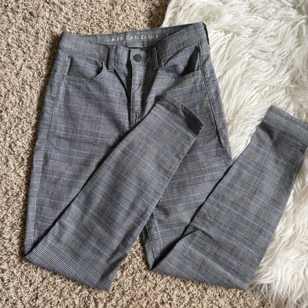 American Eagle Gray Plaid Pants • Size 2 - Picture 4 of 6